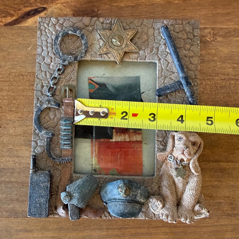 Vintage Police K9 Dog 3D Photo Frame Sheriff Badge Handcuffs - Picture 9 of 11